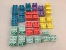 Lego Duplo Pastel Basic Blocks Replacement Pieces Lot Of 35 Different Sizes LotB