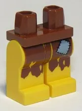 LEGO® Part 970c03pb04 - Hips and Yellow Legs with Castaway Rags