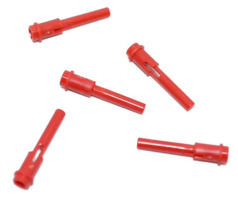5 LEGO Red Technic Pin 1/2 with 2L Bar stud knob Flick Missile 61184 6350694