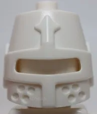 Lego White Minifigure Headgear Helmet Castle Closed with Eye Slit