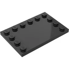 LEGO 20x Black Tile, Modified 4 x 6 with Studs on Edges inv.602