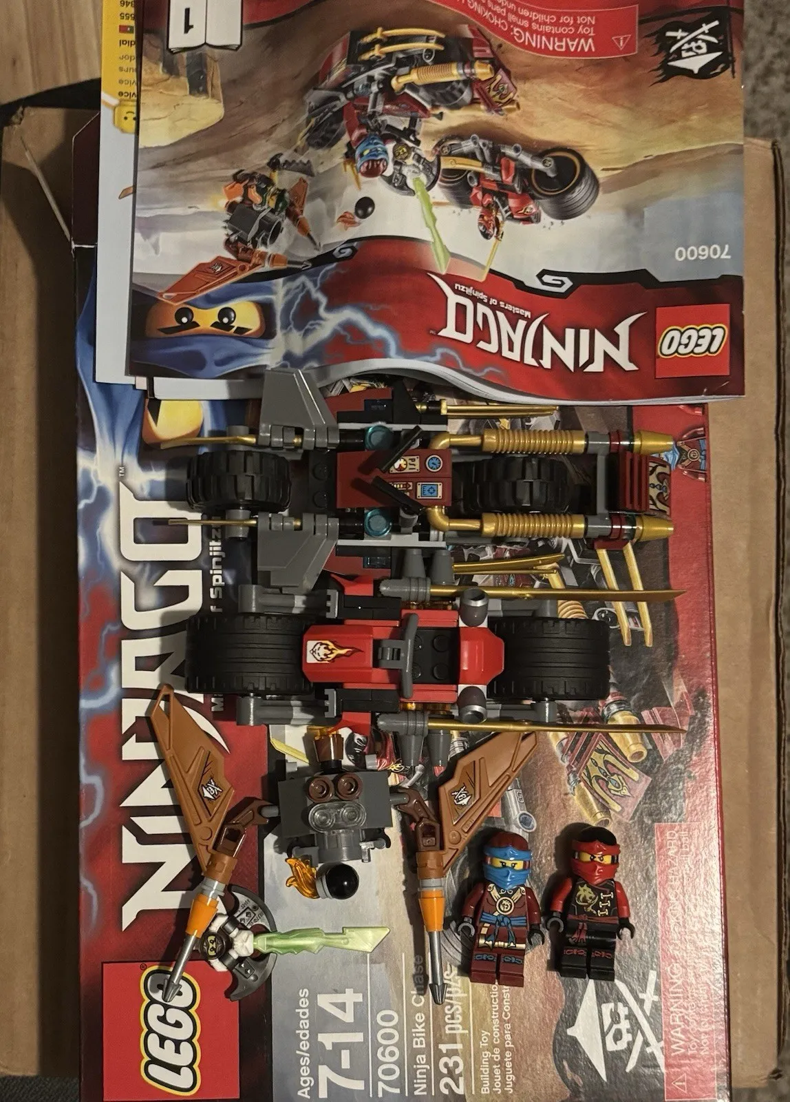 LEGO NINJAGO Ninja Bike Chase 70600 231pcs Kai Jay Manual Included
