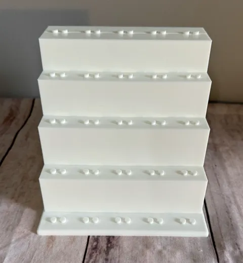 White Tiered 4-Step Minifigure Display Stand for Lego /Alt Brands 3D Printed