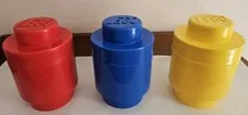 LEGO Round Stackable Storage Brick with Knob In Red, Yellow And Blue Set of 3