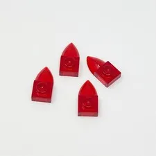 49668 LEGO Parts Plate Modified 1x1 w/ Tooth Horizontal TRANSPARENT RED (4)