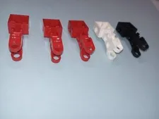 5 Lego part 2904 Technic Motorcycle Pivot 3 red, 1 black and 1 white WYSIWYG