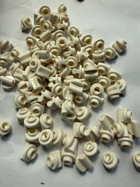 LEGO -NEW-#79194-WHITE-PLATE 1 X 1 ROUND W/BAR HANDLE/LONG STEM-10 PIECES