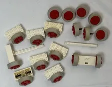 Vintage Lego Wheels Tires Lot Of 17 Plus Parts