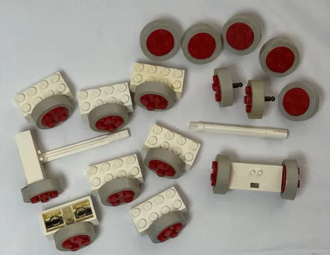 Vintage Lego Wheels Tires Lot Of 17 Plus Parts