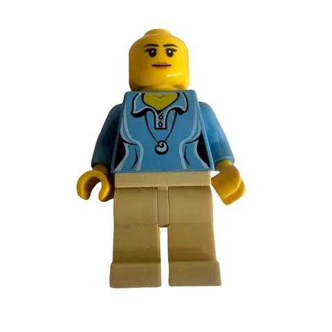 Lego Minifigure City Female Blue Jacket And Tan Pants cty0262 4435 Car & Caravan