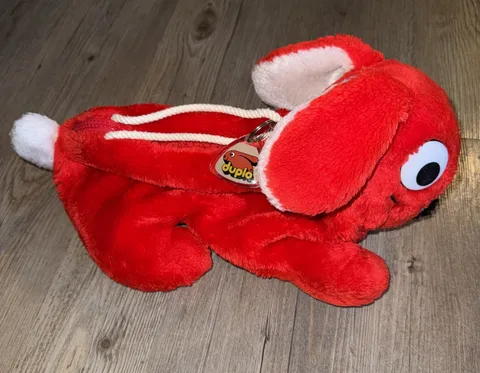 Lego Duplo Red Plush Bunny Rabbit Bag w/Handles & Keychain 1984 Vintage Purse