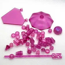 LEGO Parts - Trans-Dark Pink Assorted Lot - QTY 42 Pieces USED