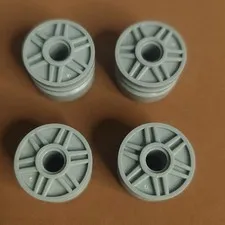 LEGO 55981 Wheel 18mm D x 14mm Pin Hole Shallow Spokes Light Bluish Gray x4