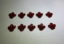 Lego Lot Of 10 Dark Red Plant W/ Plate 3 Leaves Leaf Plants Tree New