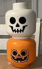 LEGO Halloween Jack O’ Lantern  Pumpkin & Skeleton Storage Heads Small 2-Pack 