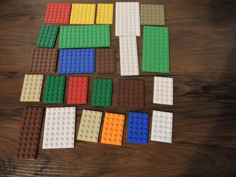LEGO  Flat Base Plate Lot Building Parts Pieces Red Blue Green Orange White