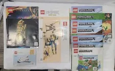 Lego Manuals, Lot Of 13, Ninjago/Minecraft/Marvel, Varying Conditions See Pics