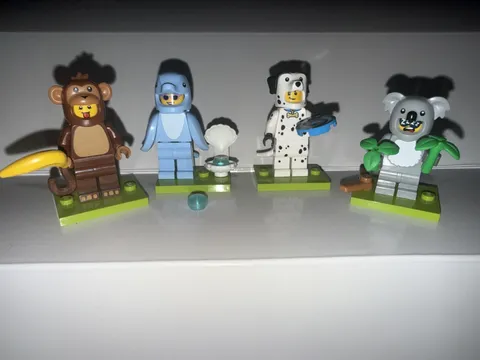 LEGO Minifigure Series 28 LOT OF DOLPHIN, MONKEY, DALMATIAN, AND KOALA