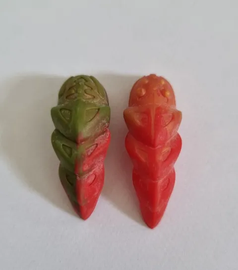 Vintage 2 LEGO Bionicle Rahkshi Kraata Rubber Worm Figure Toy Y2K
