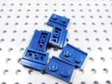 LEGO Lot of 6 Dark Blue 1x2 Modified Plates w/ Door Rail BE