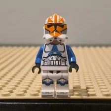 LEGO Star Wars Clone Trooper Minifigure White & Blue w/ Orange Markings
