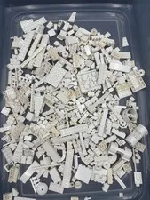 1 lb. Bulk Mixed White Legos - standard blocks and unique pieces (Lot I)