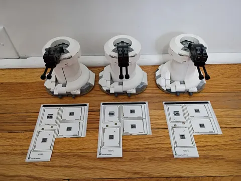 Lego Star Wars 3 Turrets with sticker sheets from 75444 AT-RT Attack