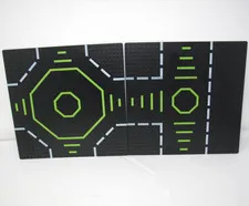 LEGO 32x32 Space Baseplate Lot - 2 Black Landing Pads 6988 6710 Alpha Centauri