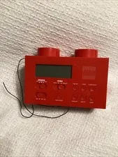 LEGO Brick LG11000  Digital Alarm Clock Radio RED Tested Works