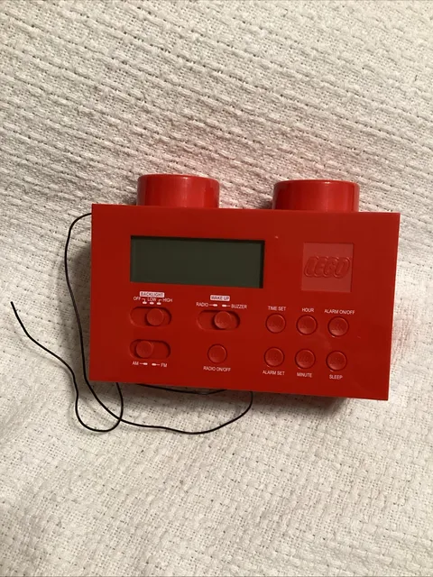 LEGO Brick LG11000  Digital Alarm Clock Radio RED Tested Works