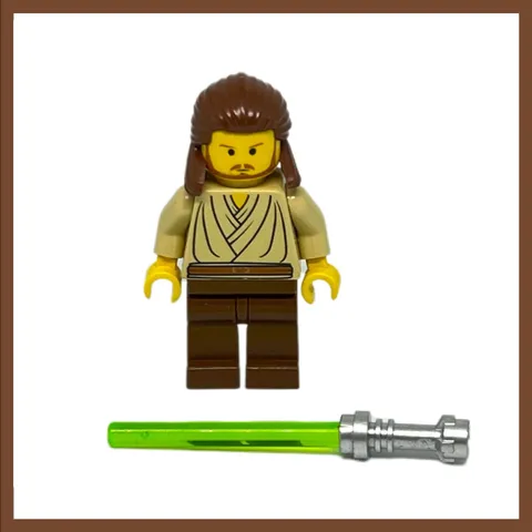 Vintage Lego 7101 Star Wars Qui Gon Jinn Minifigure No Cape Retired 1999