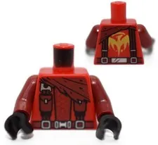 LEGO Minifigure Torso Red Ninjago Cape Kai  Hunted 70647 dragon logo 6228616