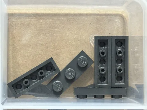 LEGO Parts - Pearl Dark Gray Plate 1 x 3 - No 3623 - QTY 5
