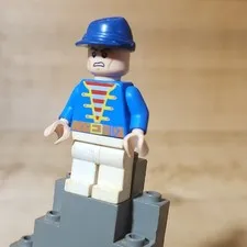 LEGO Plastic Minifigure Blue Jacket Torso White Legs w/ Blue Hat