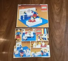 Vintage Lego 261 Bathroom Set Box Cover And Bottom Only 1978