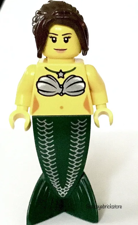 NEW LEGO Minifig Classic Female Mermaid with Brown Long Ponytail Hair Pirates