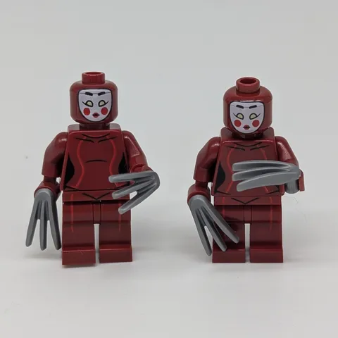 Lego Batman Movie Kabuki Twins Minifigures Set Dark Red Silver Claws Lot of 2