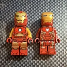 LEGO Iron Man/Tony Stark Minifigure Lot of 2 Marvel Super Heroes Armor SH167