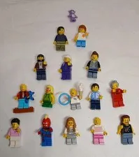 Lego Minifigures Lot Of 15 Mini figs Variety Building Toys Multicolor Hobby     