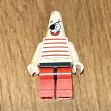 LEGO MINIFIGURES Pirate Minifigure w/ Eyepatch, Striped Shirt, Red Legs