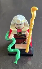 LEGO King Tut Pharaoh 71017 Egyptian Minifigure Figure with Snake & Base