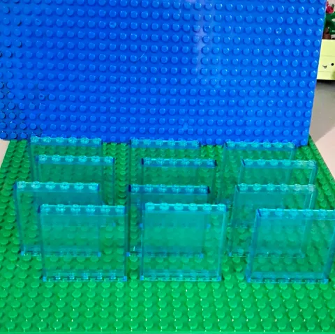 LEGO Panel 1 x 6 x 5 in Transparent Light Blue. Lot Of 12