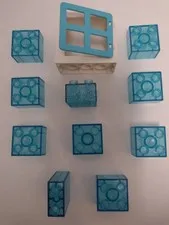 LOT OF 10***Lego Duplo Clear Blue Translucent Window/Water Pieces Plus Window 