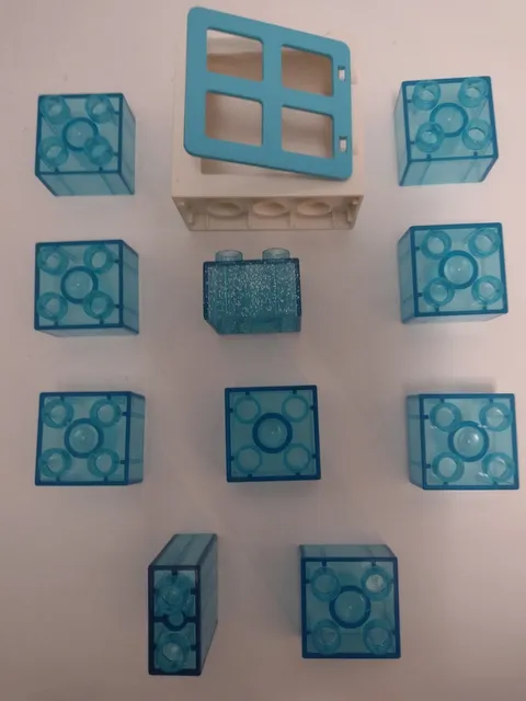 LOT OF 10***Lego Duplo Clear Blue Translucent Window/Water Pieces Plus Window 